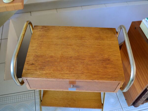 Table de chevet dans le goût de Jacques  Hitier, années 60