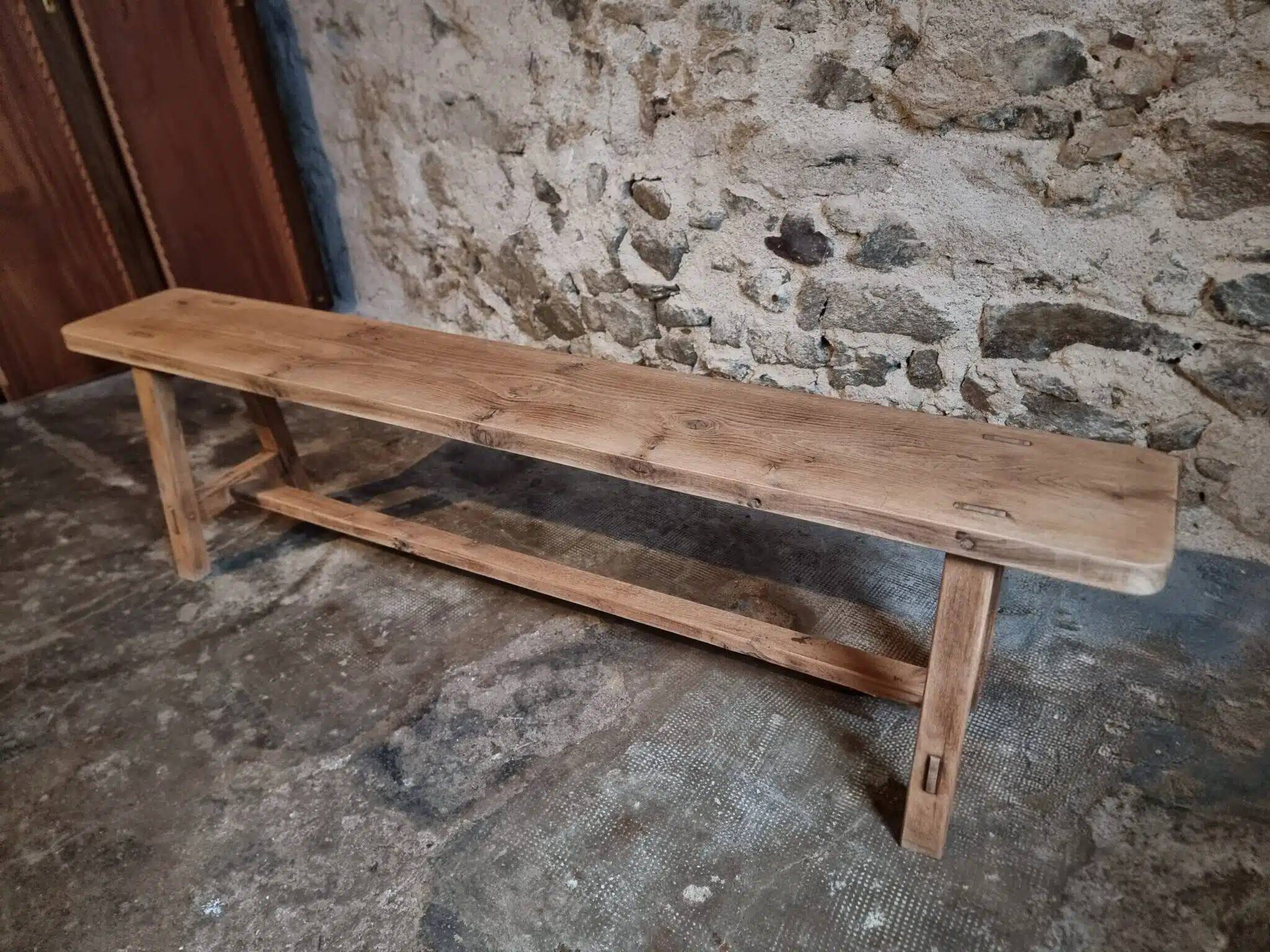 Vintage oak bench, French, 1960s