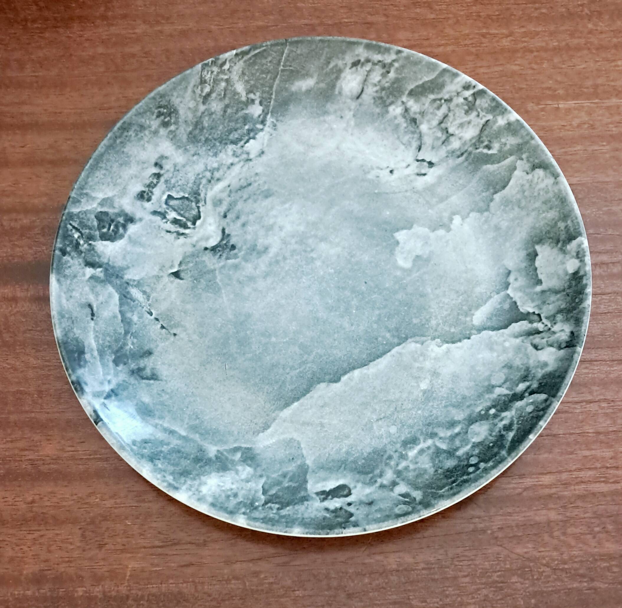 Four vintage marbled plates from Federated Potteries Staffordshire