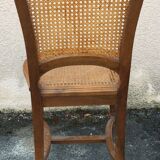 Set of 5 wooden chairs cane