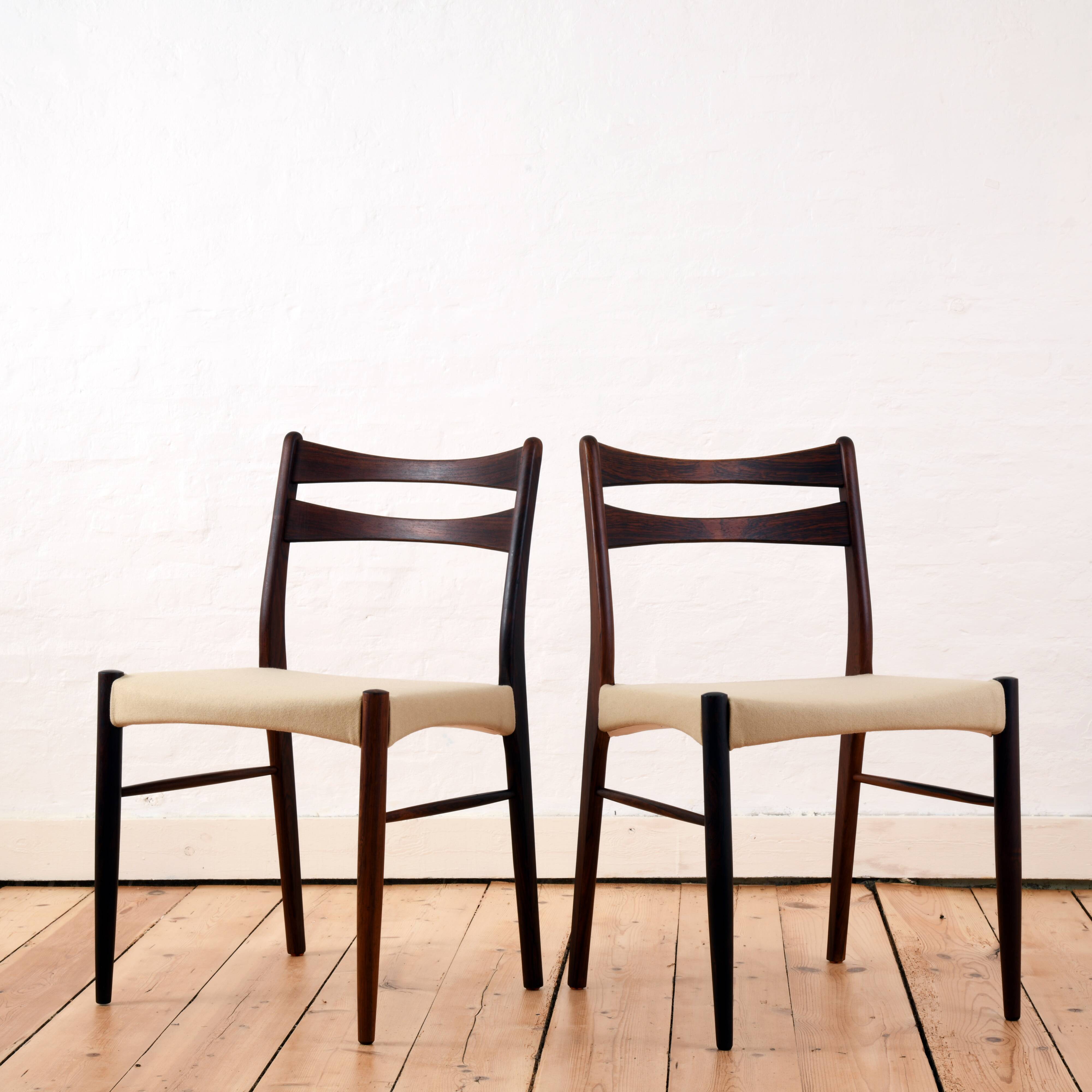 Pair of Scandinavian chairs in Rio rosewood