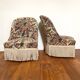 Pair of antique tapestry toad armchairs