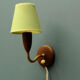 Retro teak wall lamp from the 1950s