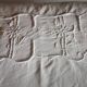 Old large linen sheet monogrammed CP