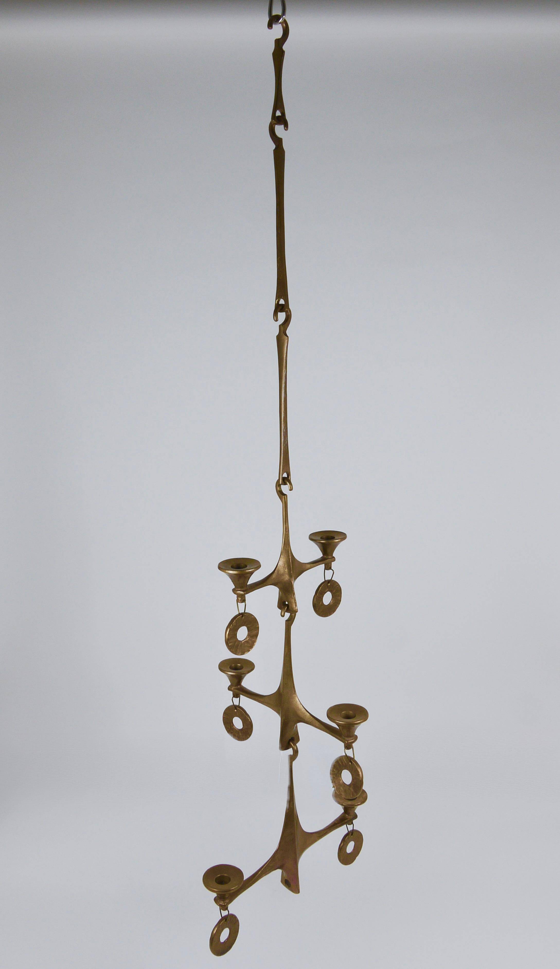 Grand Chandelier Suspended Candelabrum Brutalist Michael Harjes, 1970s