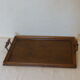 Charming Bistro tray, wooden and brass handle, circa 1940, ART DECO