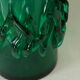 Vase en verre soufflé vert vintage, Pologne