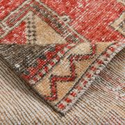 3x10 Red Brown Tribal Pattern Vintage Runner Rug, 78x305Cm