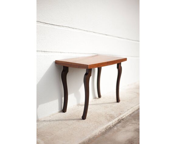 Vintage Table Wood Curved Legs Side Coffee Rectangular Living Room Selency Vintage Table Wood Curved Legs, Curved Leg Side Table