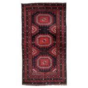 Antique hand-knotted Afghan Baluch rug 116cm x 210cm - red & brown (1C1195)