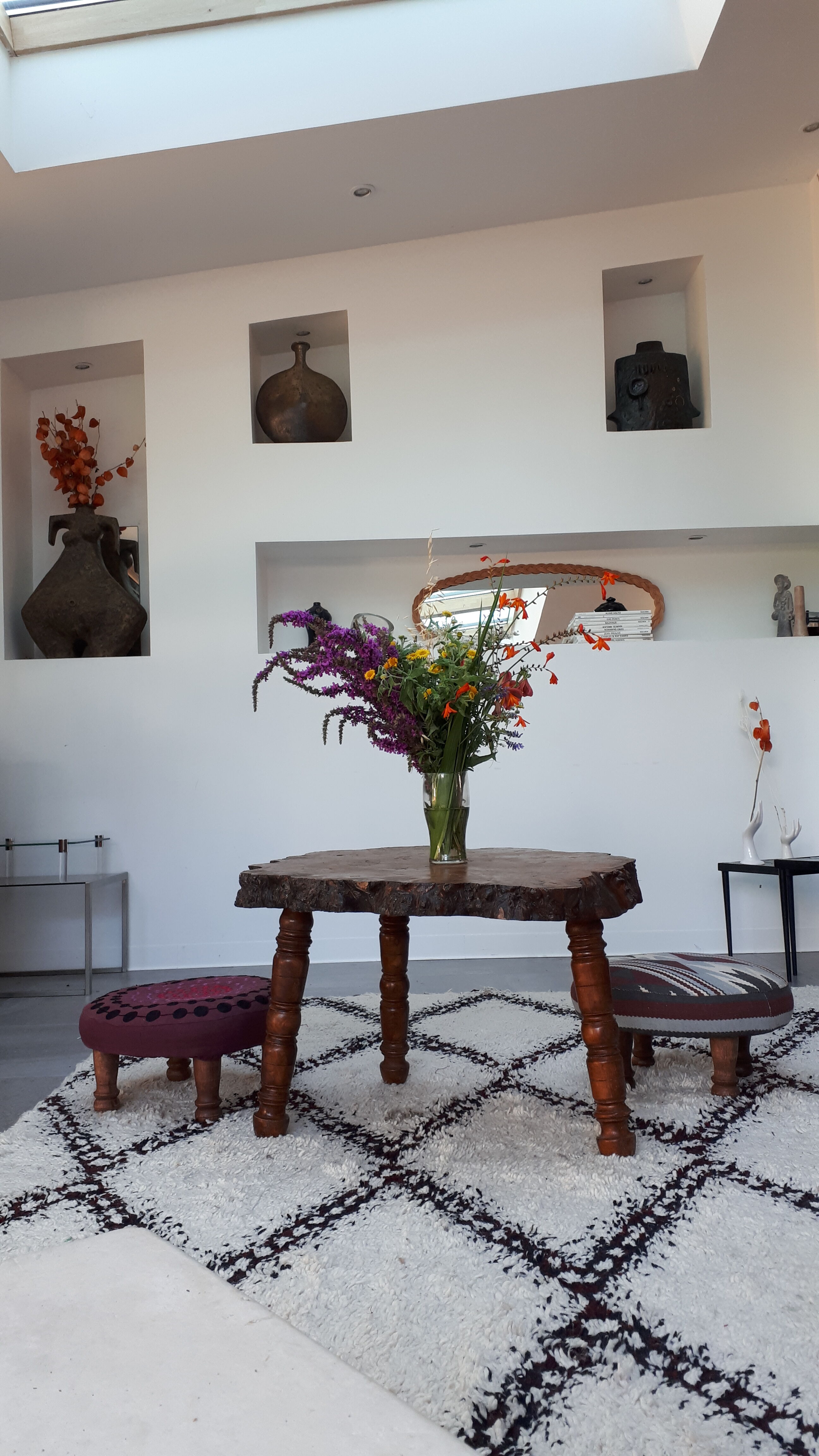 Massive elm coffee table brutalist art 1960s