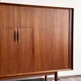 Large Danish Mid-Century Modern Teak Sideboard with Tambour Doors by Arne Vodder for Sibast