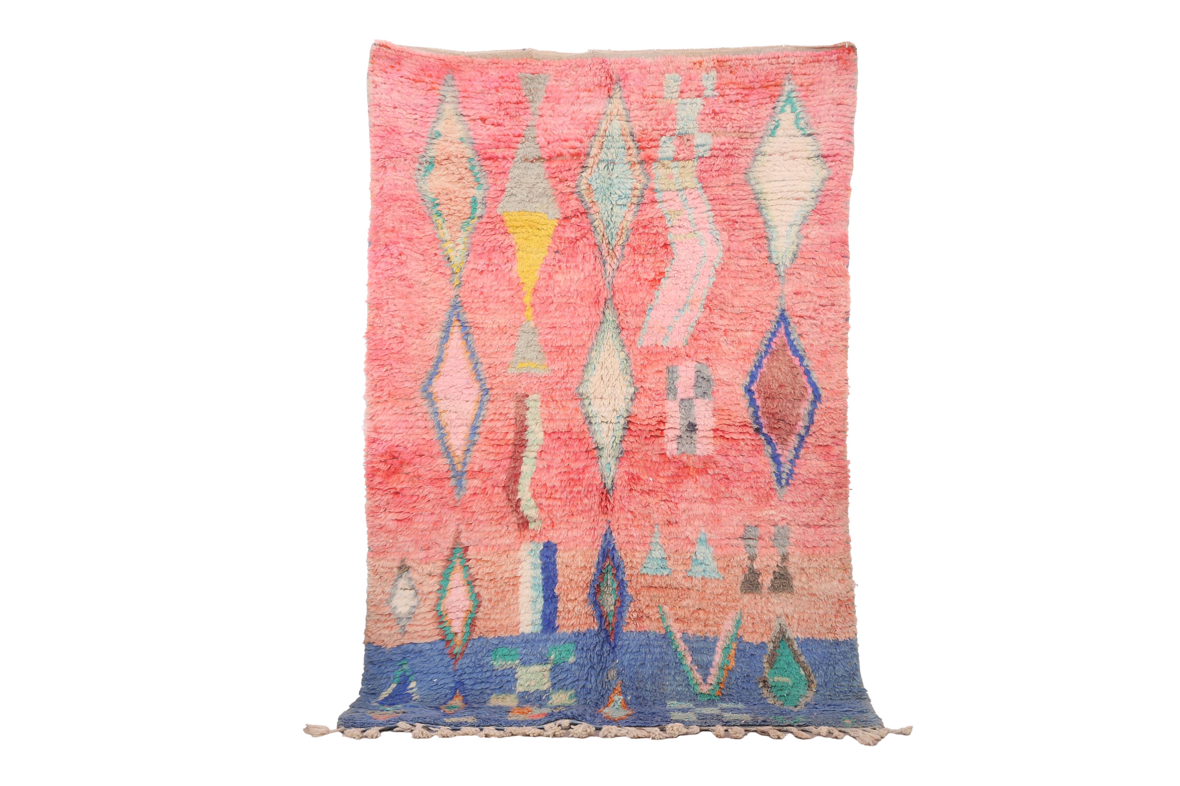 Vintage Moroccan Rug 154 x 231 cm - Abstract Berber Rug - Wool Rug Handmade