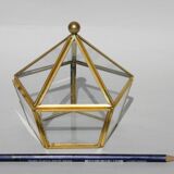 Glass and brass jewelry box