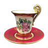 Tasse à Thé ou Café Style 1er Empire Porcelaine de Paris Décor Fleuri