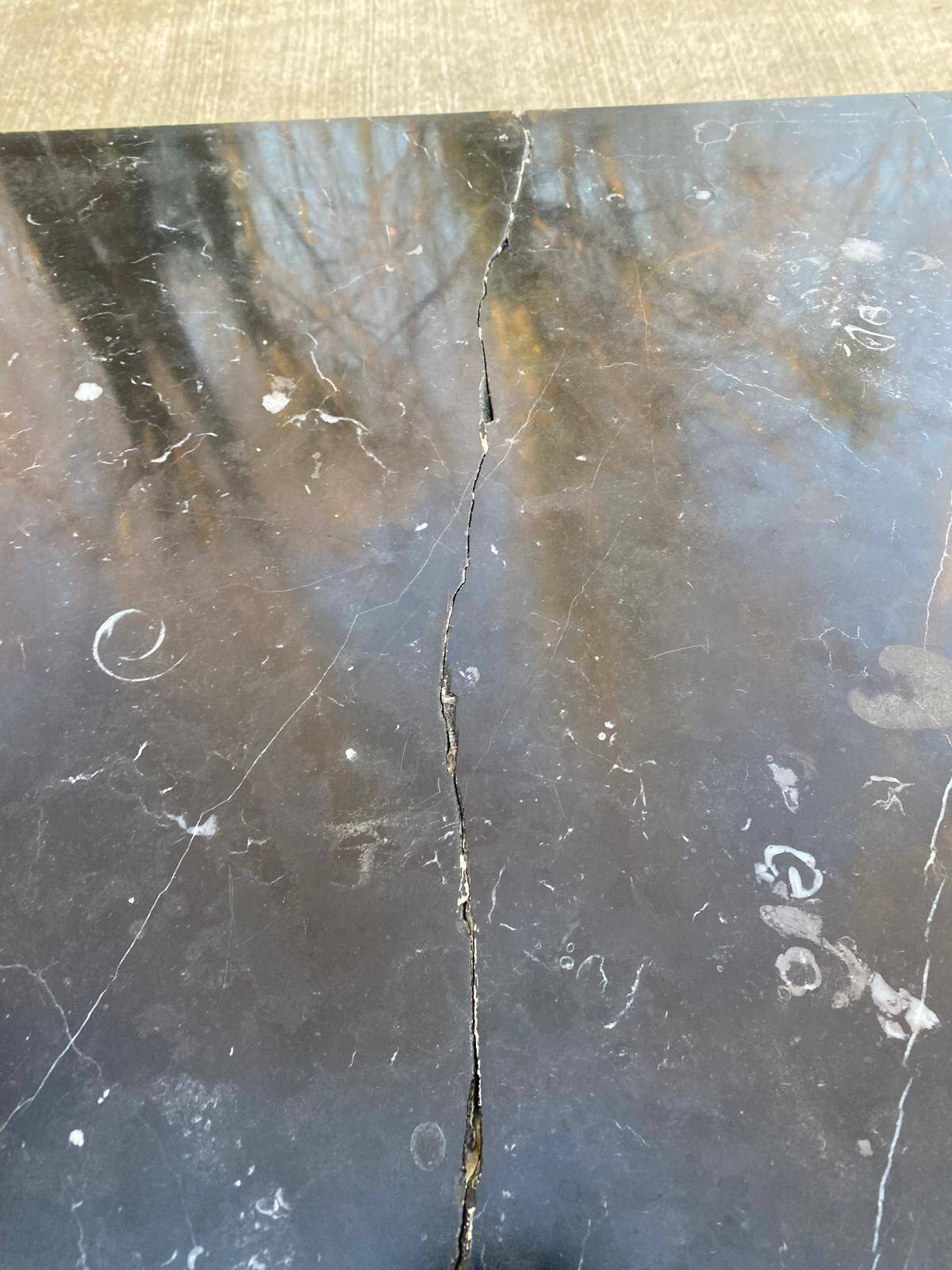 Vintage Louis Philippe commode in wood and grey marble from the 20th century.