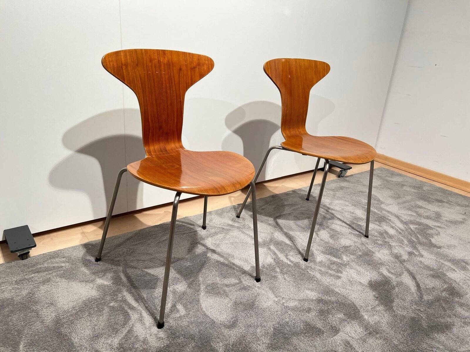 Set of Teak Desk Chairs, Denmark, 1950s