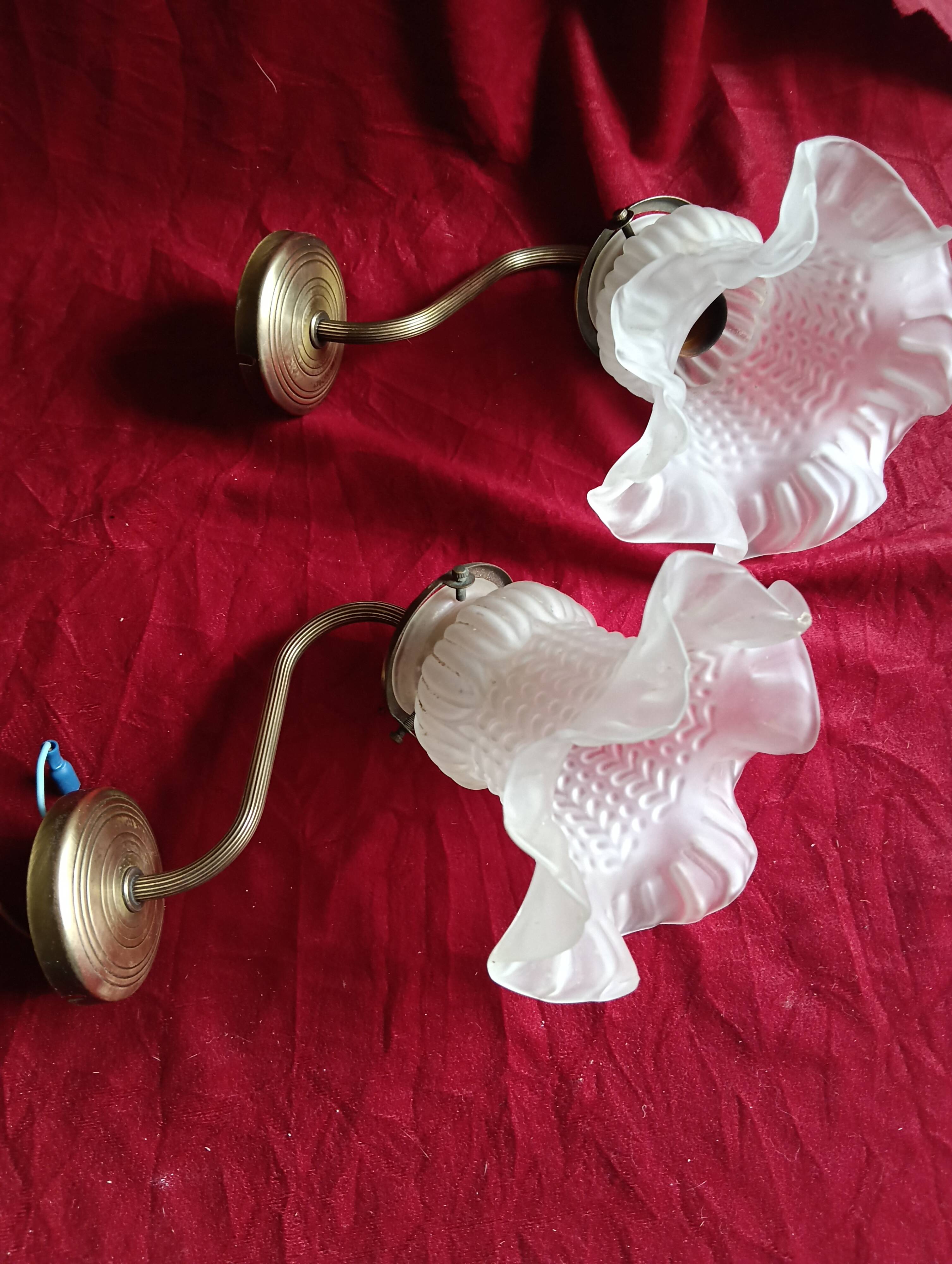 Paire d'appliques murales vintage style art deco