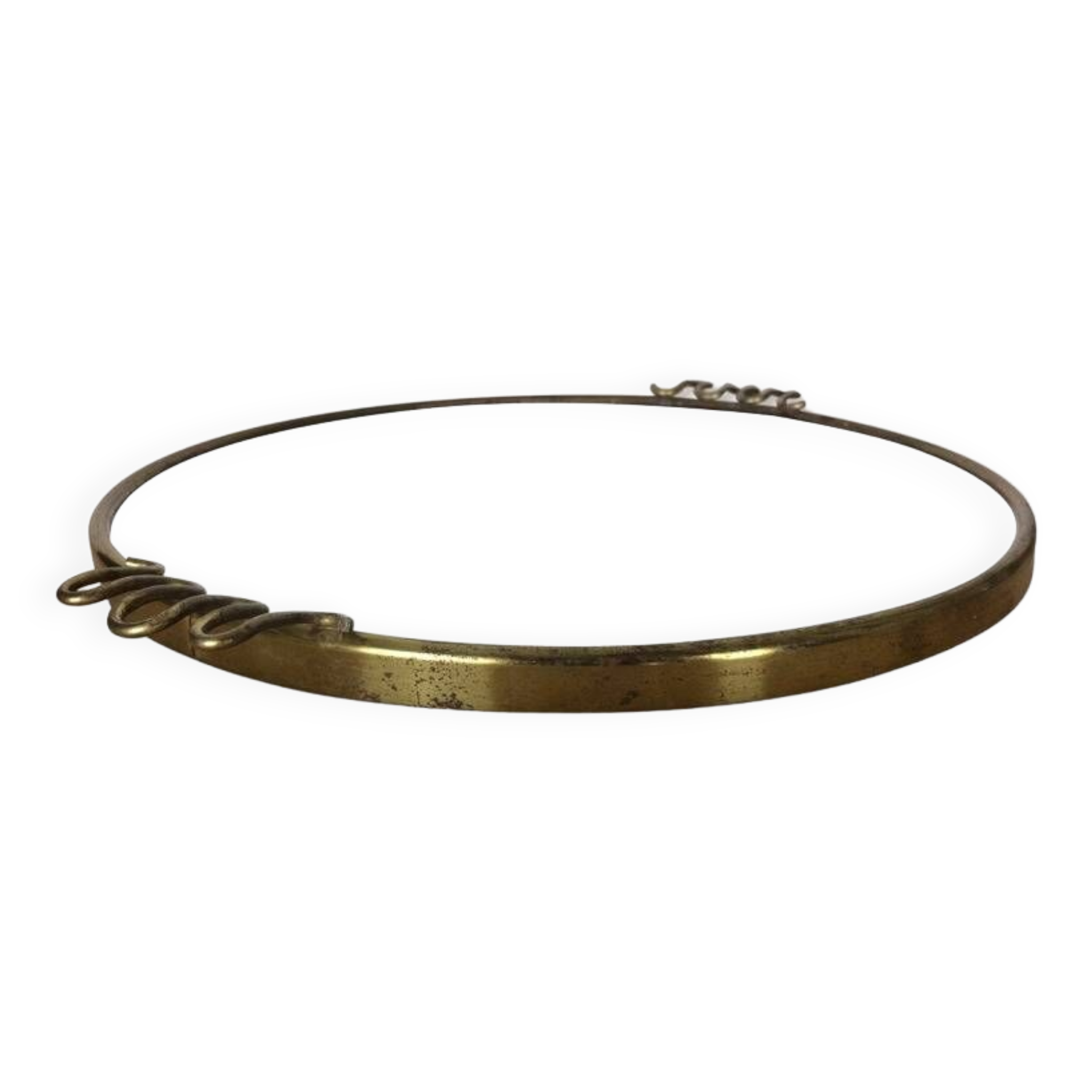 Plateau miroir cerclage laiton 33cm