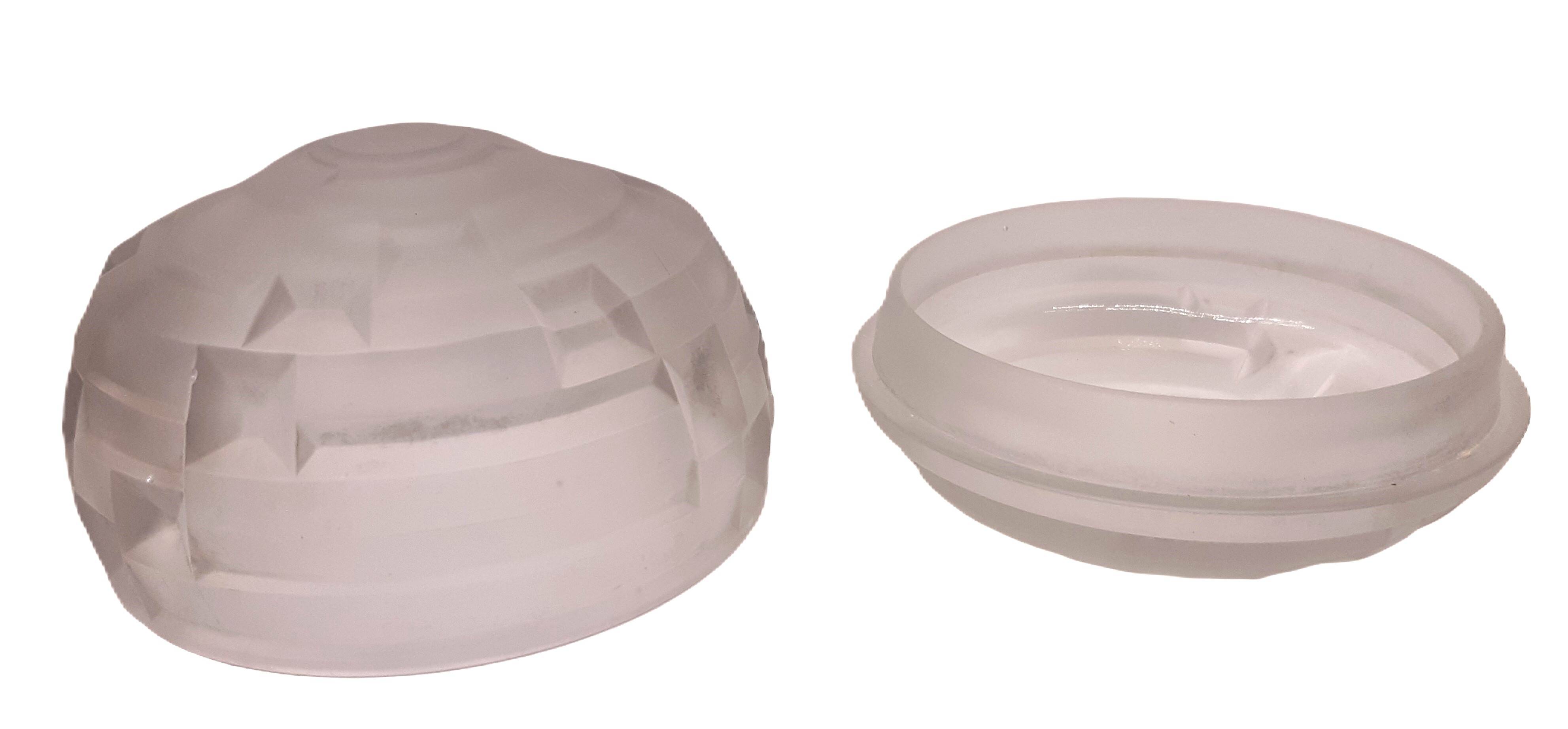 Frosted press glass butter dish