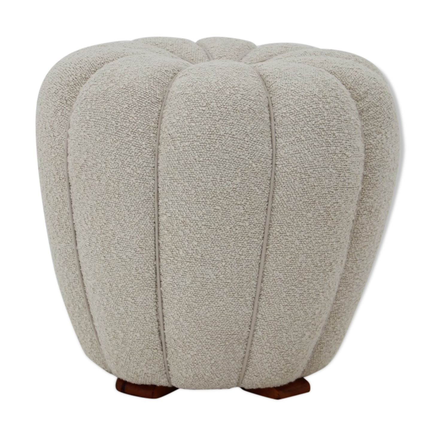 1940s Jindrich Halabala Art Deco Tabouret in Bouclé, Czechoslovakia