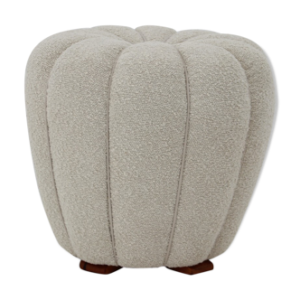 1940s Jindrich Halabala Art Deco Tabouret in Bouclé, Czechoslovakia