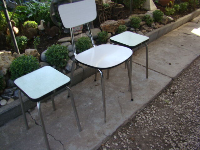 Set chair stools formica vintage 60