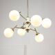 Mid-century Italian Brass and Opaline Chandelier, 50s