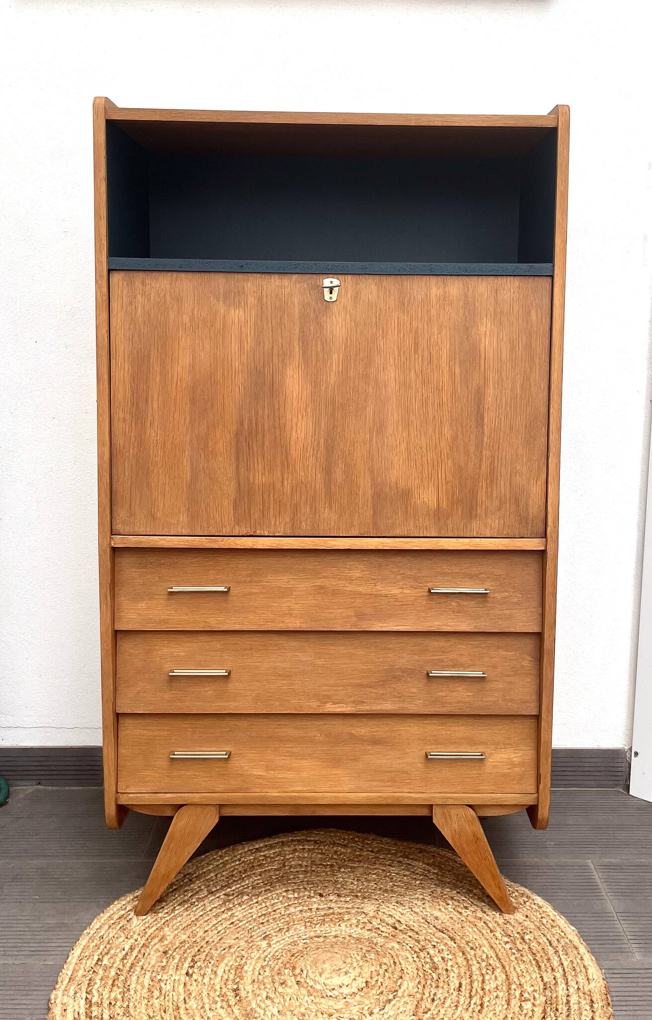 Vintage secretary desk with compass legs