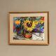 Original Swedish Oil on Panel – “Sunflowers” – Monogram Signed – Vintage & Framed