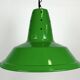 Industrial Italian Green Factory Hanging Lamp, 1970s