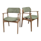 Paire de chaises Erik Buch vintage - chêne & velours