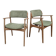Paire de chaises Erik Buch vintage - chêne & velours