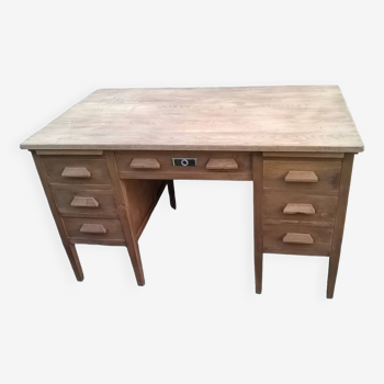 Minister's desk in solid raw oak from the 1930s