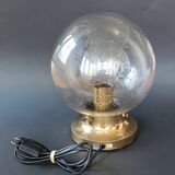 Vintage Limberg table lamp in bubbled glass and brass base