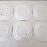 Set of 6 Longchamp dessert plates hand painted blue rooster