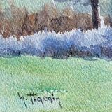 Watercolor painting maurice thevenin (1895-1967) "from santenay" burgundy