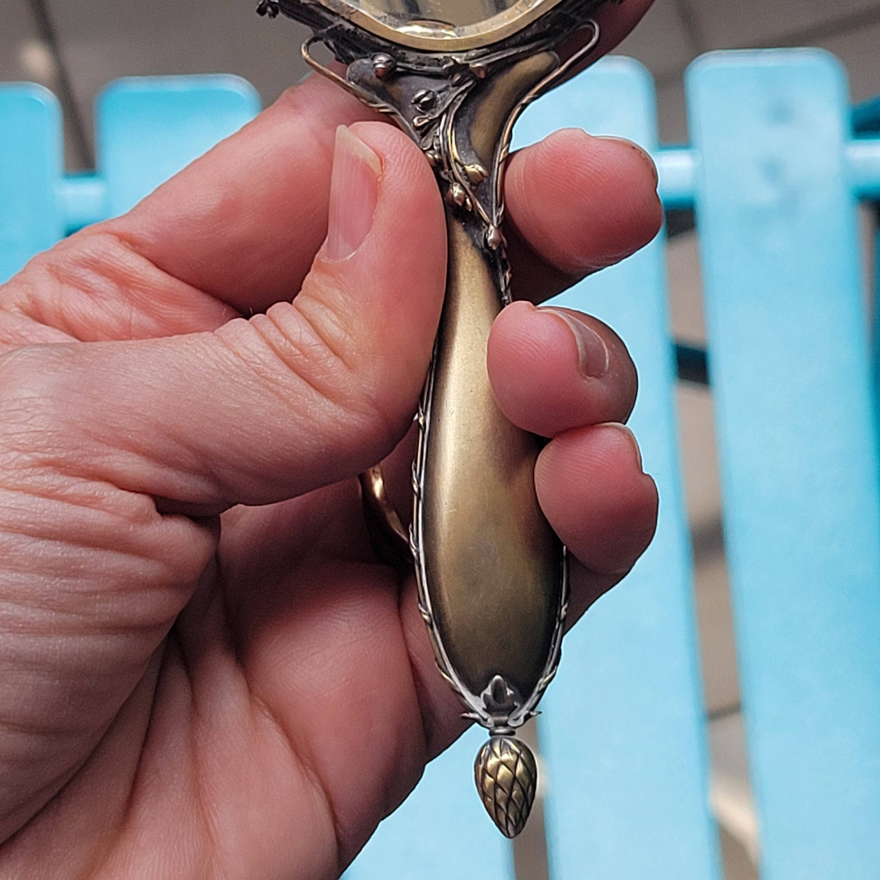 old double-sided hand-held mirror Henri Auguste SOLIÉ 1900