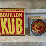 Duo of boxes Bouillon Kub metal 1950
