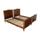 2 twin beds in solid wood in 90 with their slatted box spring