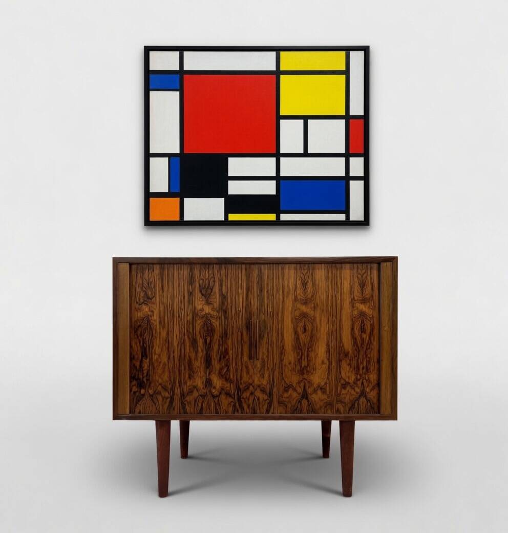 Rosewood Tambour Cabinet By Kai Kristiansen For Feldballes