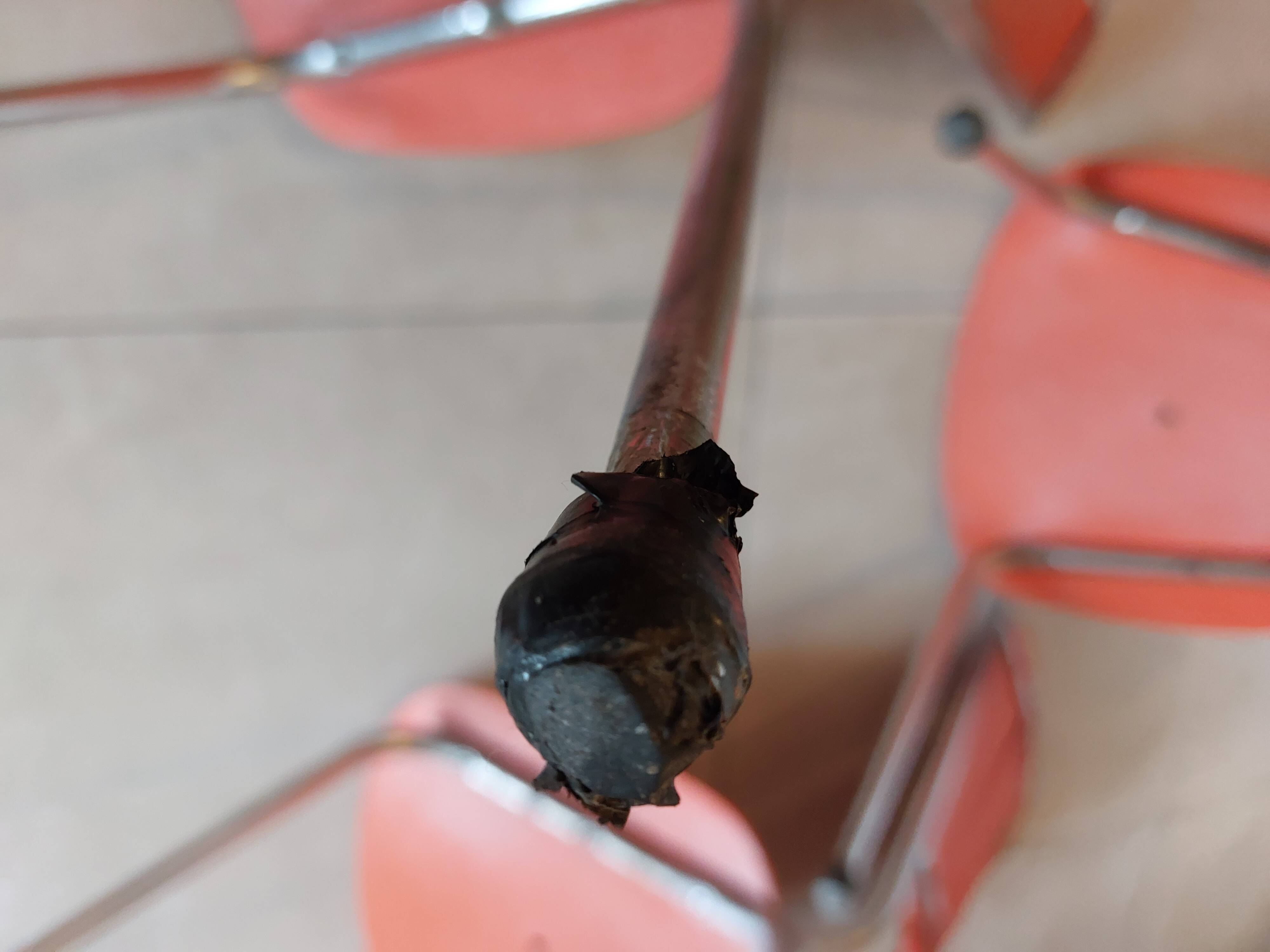 4 orange petal chairs, vintage