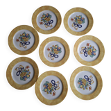 8 plates 21 cm Borghese porcelain Bernardaud Limoges