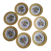 8 plates 21 cm Borghese porcelain Bernardaud Limoges