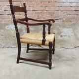 Vintage armchair in ash and cane