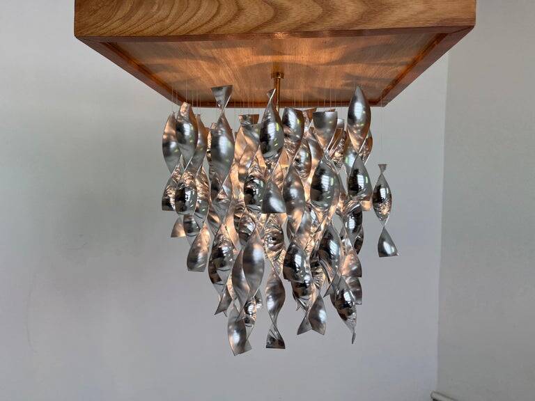 Design aluminium space age ceiling light/pendant - Czechoslovakia/1960s - 3pcs.
