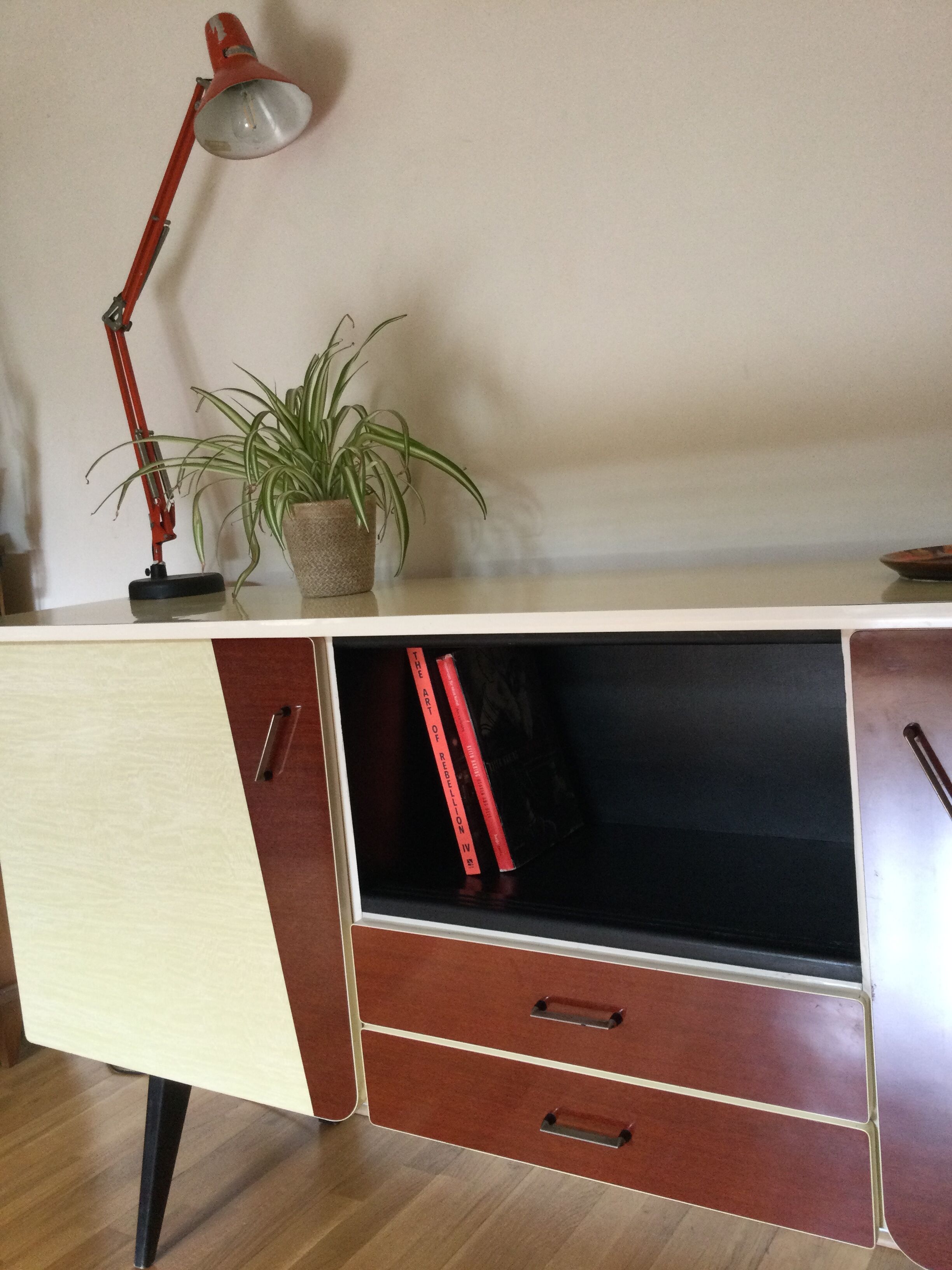 Enfilade vintage bois et formica