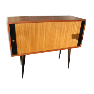 Furniture mahogany to 1950-60 to curtains and black bakelite on Compass steel feet