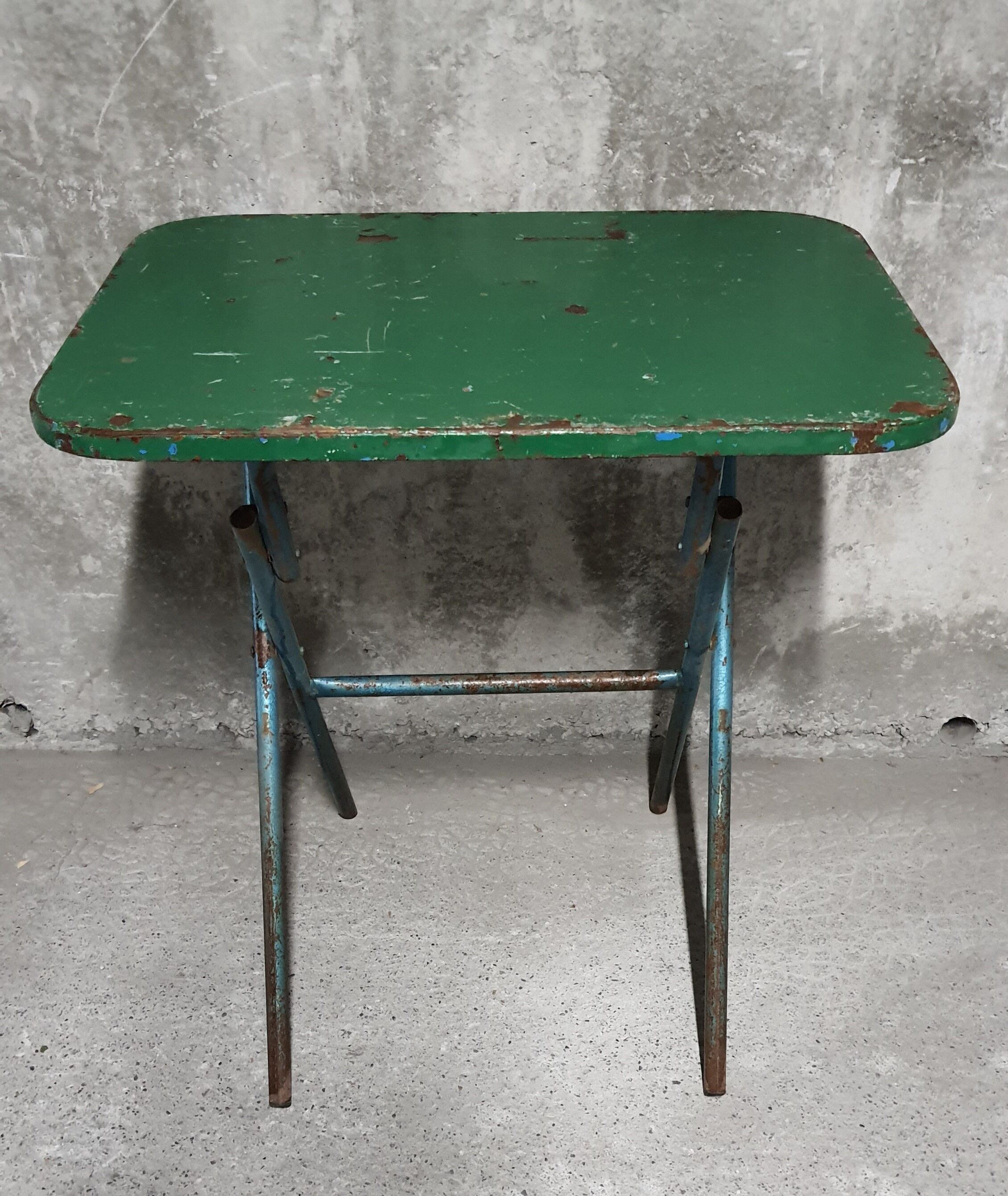 Painted metal folding table