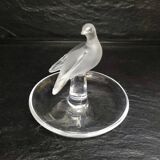 Lalique France – Satin-finished crystal dish with bird, vintage model